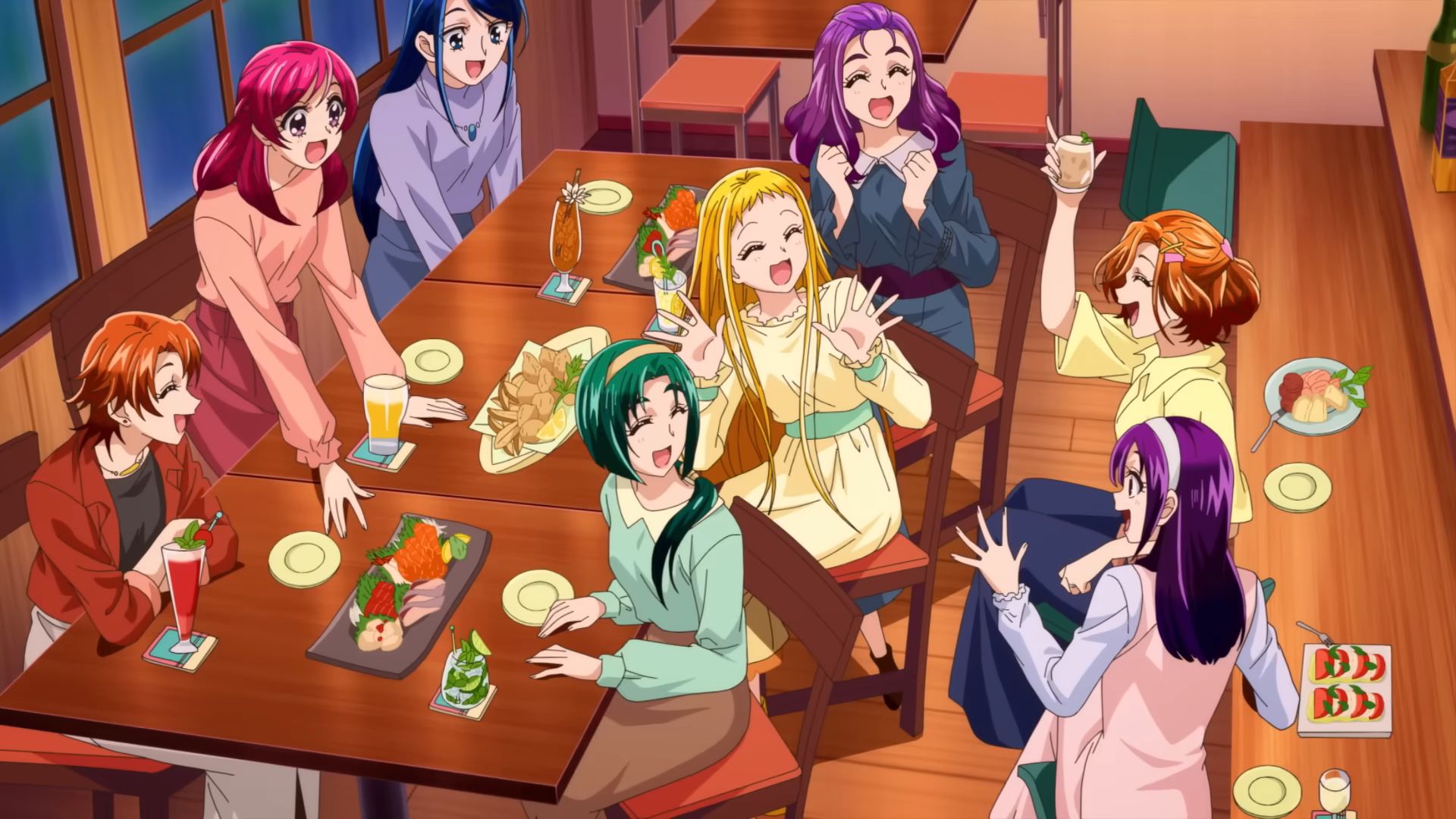 adult precures at dinner