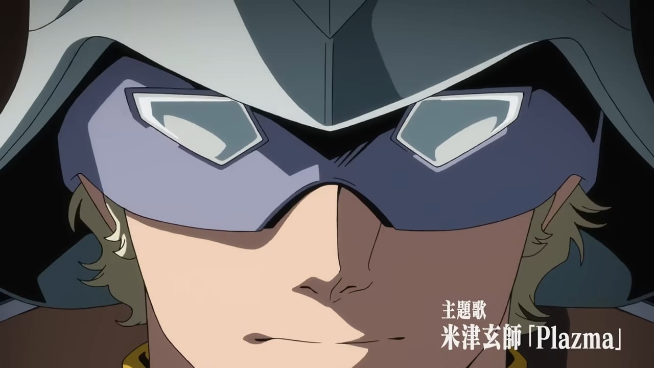 char aznable: a blonde man wearing a mask that covers his eyes